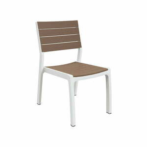 Białe/brązowe plastikowe krzesło ogrodowe Harmony – Keter obraz