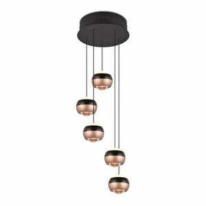 Lampa wisząca LED w czarno-miedzianym kolorze z metalowym kloszem ø 30 cm Orbit – Trio Select obraz