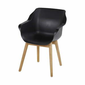 Czarne plastikowe krzesła ogrodowe zestaw 2 szt. Sophie Teak – Hartman obraz