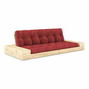 Czerwona sztruksowa rozkładana sofa 244 cm Base – Karup Design obraz