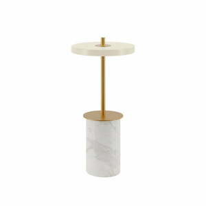 Kremowa marmurowa lampa stołowa LED ze ściemniaczem i metalowym kloszem (wysokość 25, 5 cm) Asteria Move Mini – UMAGE obraz