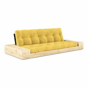Żółta sztruksowa rozkładana sofa 244 cm Base – Karup Design obraz
