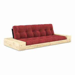 Czerwona sztruksowa rozkładana sofa 244 cm Base – Karup Design obraz