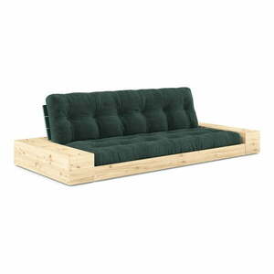Ciemnozielona sztruksowa rozkładana sofa 244 cm Base – Karup Design obraz