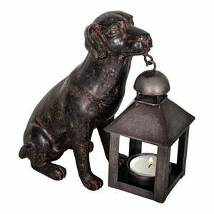 Lampion z żywicy polimerowej (wysokość 19 cm) Dog – Antic Line obraz