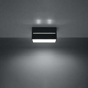 Czarna lampa sufitowa z metalowym kloszem 10x20 cm Lorum – Nice Lamps obraz
