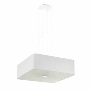 Biała lampa z tekstylno-szklanym kloszem Kortez – Nice Lamps obraz