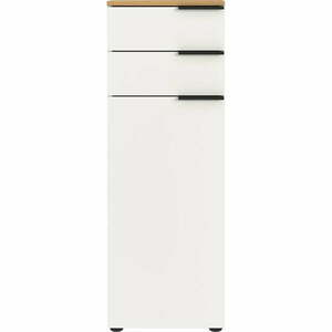 Biała wysoka szafka łazienkowa 39x111 cm Menen – Germania obraz