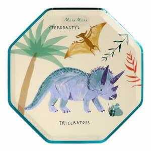 Papierowe jednorazowe tacki zestaw 8 szt. Dinosaur Kingdom – Meri Meri obraz