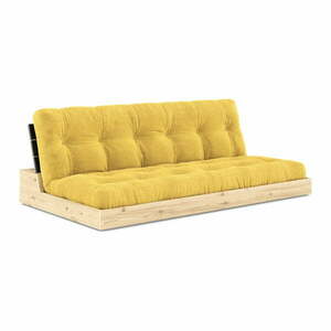 Żółta sztruksowa rozkładana sofa 196 cm Base – Karup Design obraz