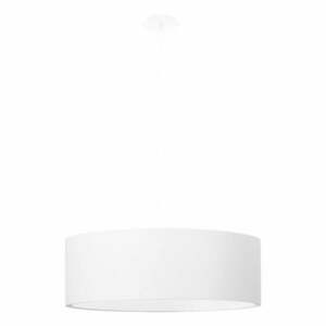 Biała lampa wisząca z tekstylno-szklanym kloszem ø 45 cm Paktor – Nice Lamps obraz