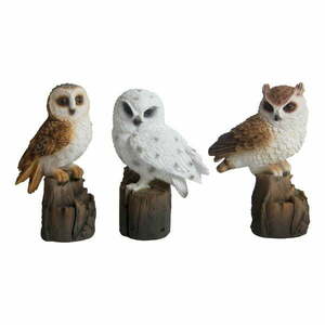 Figurki ogrodowe z żywicy polimerowej zestaw 3 szt. Owl – Esschert Design obraz
