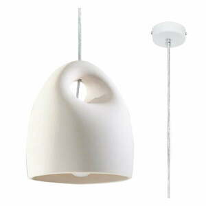 Biała lampa wisząca z ceramicznym kloszem ø 25 cm Sativa – Nice Lamps obraz