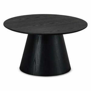 Czarny stolik w dekorze dębu ø 80 cm Tango – Furnhouse obraz
