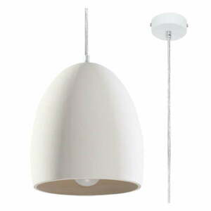 Biała lampa wisząca z ceramicznym kloszem ø 30 cm Fonsie – Nice Lamps obraz