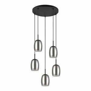 Lampa wisząca w czarno-srebrnym kolorze ze szklanym kloszem ø 48 cm Barret – Trio Select obraz