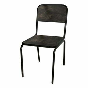 Czarne krzesło z litego drewna jodłowego Industrial – Antic Line obraz
