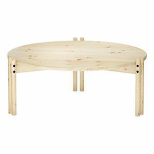 Naturalny okrągły stolik z litego drewna sosnowego ø 80 cm Sticks – Karup Design obraz