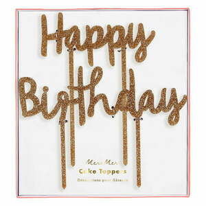 Topper na tort 2 szt. Happy Birthday – Meri Meri obraz