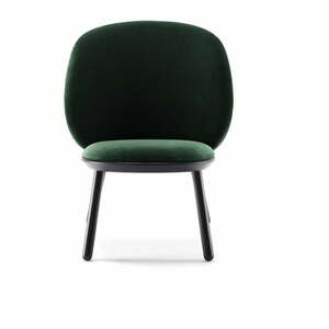 Zielono-czarny aksamitny fotel EMKO Naïve obraz