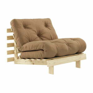 Fotel rozkładany z brązowym Karup Design Roots Raw/Mocca obraz