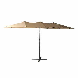 Beżowy parasol ogrodowy 456x270 cm Double – Rojaplast obraz