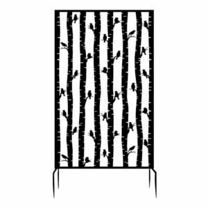 Czarna metalowa osłona balkonowa 100x186 cm Birds – Esschert Design obraz