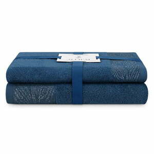 Ciemnoniebieskie bawełniane ręczniki zestaw 2 szt. frotte Allium – AmeliaHome obraz