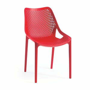 Czerwone plastikowe krzesło ogrodowe Bilros – Rojaplast obraz