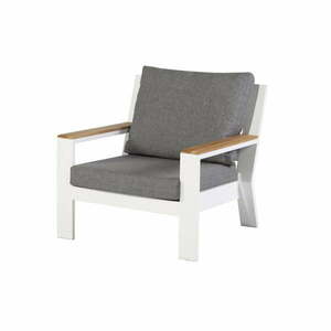 Biało-szary metalowy fotel ogrodowy Valerie – Exotan obraz