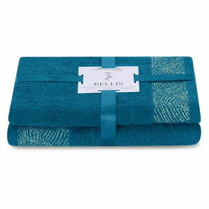 Ciemnoniebieskie bawełniane ręczniki zestaw 2 szt. frotte Bellis – AmeliaHome obraz
