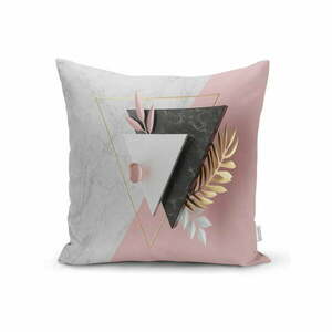 Poszewka na poduszkę Minimalist Cushion Covers BW Marble Triangles, 45x45 cm obraz