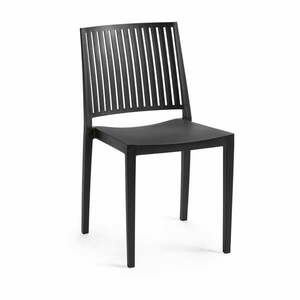 Czarne plastikowe krzesło ogrodowe Bars – Rojaplast obraz