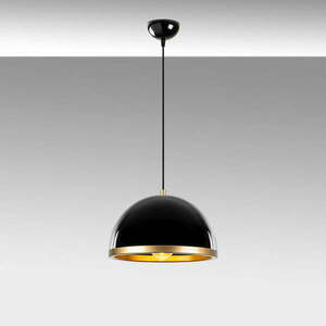 Lampa wisząca w czarno-złotym kolorze z metalowym kloszem ø 30 cm Ferenci – Opviq lights obraz