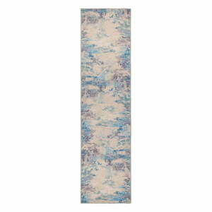 Niebiesko-fioletowy chodnik z mieszanki włókien z recyklingu odpowiedni do prania 60x230 cm Reid – Flair Rugs obraz