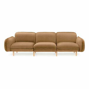Musztardowa sofa z materiału bouclé 264 cm Bean – EMKO obraz