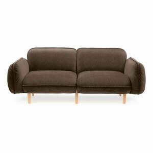 Ciemnobrązowa sofa z materiału bouclé 188 cm Bean – EMKO obraz