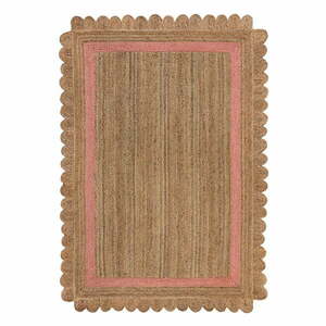 Różowo-naturalny dywan z juty tkany ręcznie 120x170 cm Grace – Flair Rugs obraz