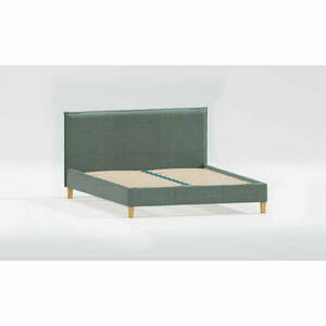 Zielone tapicerowane łóżko dwuosobowe ze stelażem 180x200 cm Tina – Ropez obraz