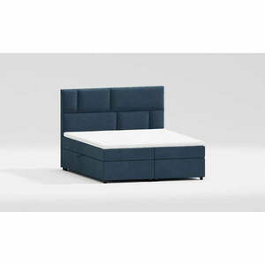 Ciemnoniebieskie łóżko boxspring ze schowkiem 140x200 cm Lola – Ropez obraz