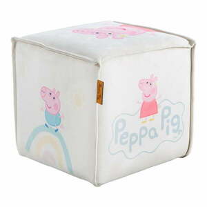 Biały aksamitny puf dziecięcy Peppa Pig – Roba obraz