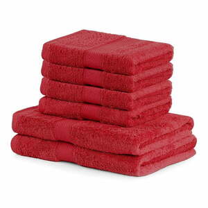 Komplet 6 czerwonych ręczników DecoKing Bamby Red obraz