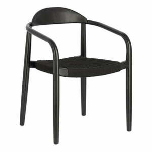 Czarne krzesło ogrodowe z drewna eukaliptusa Kave Home Glynis obraz