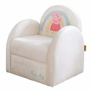 Biały aksamitny fotel dziecięcy Peppa Pig – Roba obraz