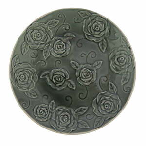 Czarny talerz ozdobny Antic Line Roses, ⌀ 25, 5 cm obraz