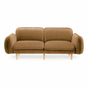 Musztardowa sofa z materiału bouclé 188 cm Bean – EMKO obraz