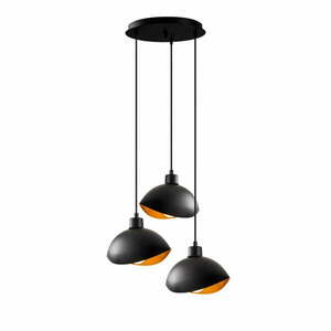 Czarna lampa wisząca z metalowym kloszem ø 50 cm Sivani – Opviq lights obraz