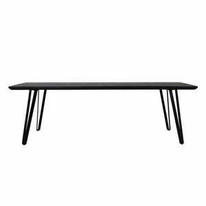 Czarny stół z blatem z drewna dębowego 100x240 cm Mylau – Light & Living obraz