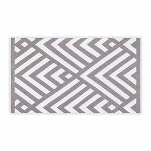 Szaro-biały bawełniany dywanik łazienkowy Foutastic Geometric, 100x180 cm obraz