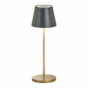 Lampa stołowa LED w czarno-złotym kolorze z metalowym kloszem (wysokość 34 cm) Cosenza – Fischer & Honsel obraz